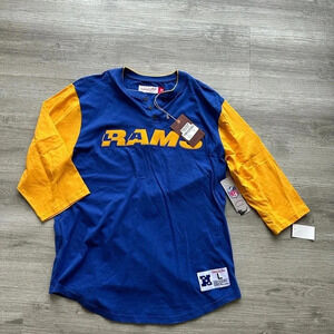 Rams NLF 3 quarter shirt Sz L spots fans